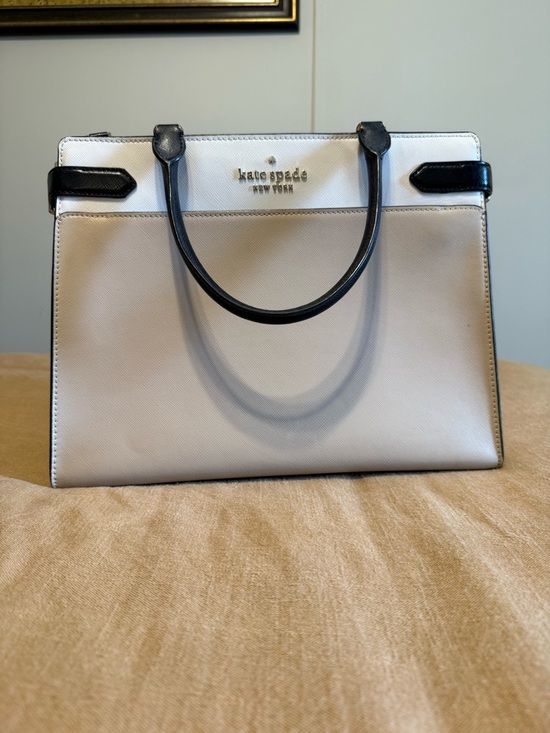 kate spade Handbags - kate spade Two-Tone Cream & Black Leather Tote